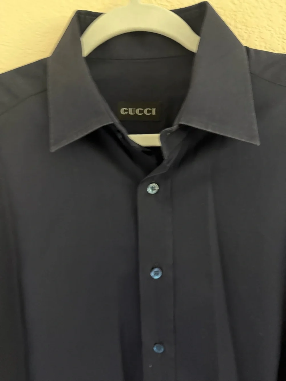 Gucci Men's Dark Navy Button-Down Dress Shirt